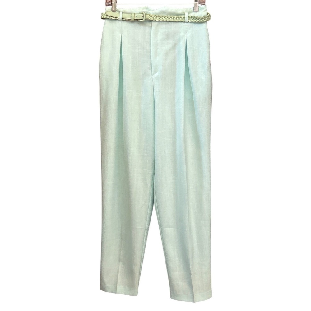 Vintage Retro Christy Girl Pleated Trousers Mint Green Pastelcore Preppy Retro